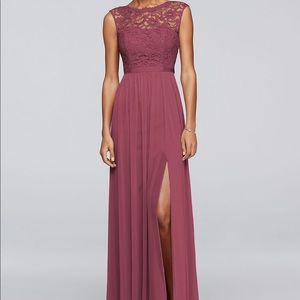 David’s Bridal Long Bridesmaids Dress f19328